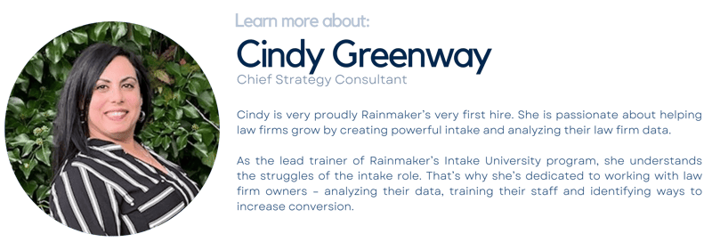 Cindy Greenway, The Rainmaker Institute Cindy Greenway, The Rainmaker Institute